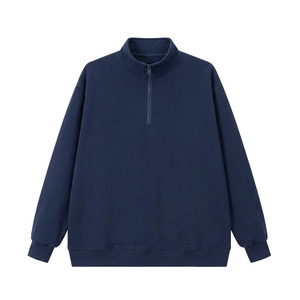 Custom Logo Front Men's Fleece Quarter Zip Pullover Sweatshirt Casual <b>Mock</b> <b>Neck</b> Long Sleeve Solid Color Winter Warm <b>Tops</b> - Product Image 1