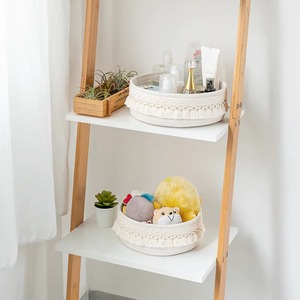 Multisize White Macrame Basket For Makeup Brush Storage <b>Paint</b> Brushes And Daily Essentials Stylish Organizer <b>Set</b> From India - Product Image 6