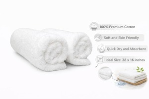 Toalla Blanca Premium 100% Algodón Puro, 550 GSM, Altamente Absorbente, Suave, para Baño, Hotel, Spa, Playa, Gimnasio, en Oferta - Product Image 5