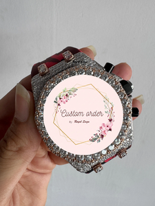 Customized <b>Men</b>’s Luxury Half Iced Moissanite Diamond <b>Watch</b> Red Numeral Analog Dial Limited Edition Rubber Strap Wristwatch - Product Image 4