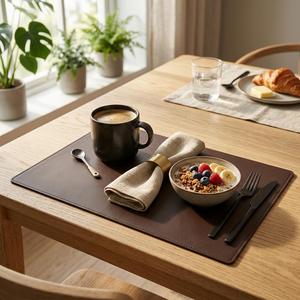High End Full Grain Genuine Leather <b>Placemat</b> Custom Logo Special Purpose Bags & Cases Leather Dining <b>Table</b> <b>Runner</b> LPM-0153 - Product Image 2