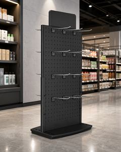 Double Sided Rotating Floor Standing Display Stand Custom Logo Supermarket Promotional Made PVC Black for Custom - Product Image 3