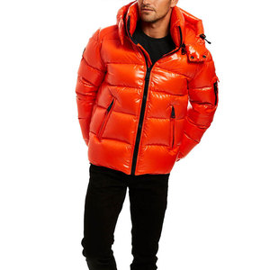 Chaqueta de burbujas brillante para hombre, de alta calidad, para invierno, ligera, de poliéster, con cremallera frontal, en oferta. - Product Image 3