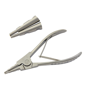 Pince à ouverture à ressort 140 mm en acier inoxydable pour sertissage, pêche, fabrication de bijoux, bricolage, artisanat, à action inversée, à dents lisses et dentées - Product Image 1