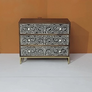 ILAHI's Bone Inlay <b>Drawer</b> Modern Design Agate Detailing <b>Storage</b> Portable Home Furniture - Product Image 3