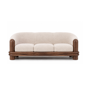 Sofá de Tres Plazas de Madera de Teca Sólida de Primera Calidad, Muebles Contemporáneos para Salón, Hotel, Villa o Apartamento - Product Image 1