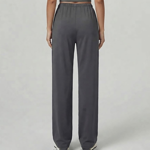 Pantalones Deportivos de Pierna Ancha y Corte Recto, 100% Algodón, Transpirables, Suaves, Holgados, de Color Sólido, con Cintura Elástica, Novedad 2026 - Product Image 6