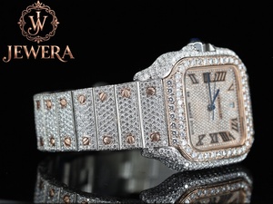 Reloj Mossinate de Diseño en Acero Inoxidable Plateado y Dorado con Diamantes Genuinos, Elegante y Perfecto para Toda Ocasión - Product Image 2