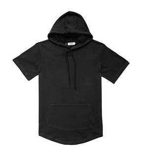 T-shirt surdimensionné personnalisé pour homme, 100 % coton épais, anti-plis, décontracté, sportif, à manches courtes, à capuche, col en V - Product Image 3