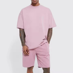 Ensemble d'été pour hommes, tenue deux pièces en coton respirant, chemise à manches courtes et short assortis, vêtements décontractés confortables pour temps chaud - Product Image 3