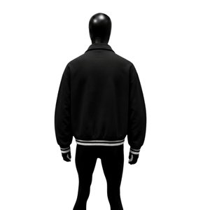 PREMIUM BLACK ZIP <b>JACKET</b> TRENDY STREETWEAR <b>SMART</b> <b>MEN</b> OUTERWEAR ZIPPER FASHION VERSATILE BOMBER WEAR Turn-down Collar Casual Oute - Product Image 2
