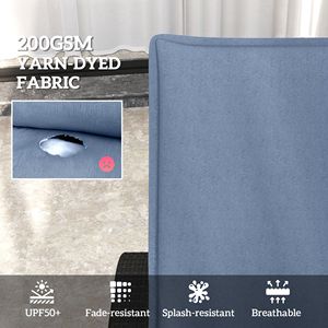 Set di 2 Cuscini Pieghevoli per Chaise Longue UPF50+ in Tessuto 200gsm, 193x58cm, Blu, per Sdraio da Esterno - Product Image 4