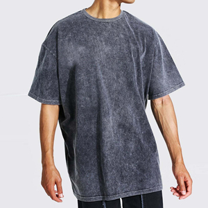 เสื้อยืดโอเวอร์ไซส์แบบถักลายเรียบ ดีไซน์สั่งทำพิเศษสำหรับผู้ชาย ผ้าฝ้าย 100% แขนยาวและแขนสั้น คุณภาพสูง ป้องกันการเป็นขุย - Product Image 1