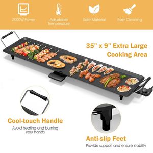 Plancha Eléctrica de 35 Pulgadas con Temperatura Ajustable, Parrilla Interior sin Humo con Superficie Antiadherente de Cerámica - Product Image 5