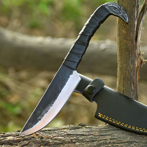 Cuchillo de Caza Edición Especial de Acero de Damasco con Funda de Cuero, Cuchillo de Supervivencia de Caza de Última Tendencia - Product Image 1