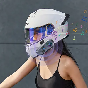 Nieuwe Ipx6 Waterdichte Rgb Lichteffect Draadloze Helm Oortelefoon Voor Motorhelm Bluetooth Handsfree Bellen Met Comfort