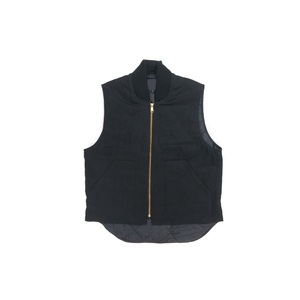 New Arrival <b>Men's</b> <b>Black</b> V-neck Button Stand Collar <b>Vest</b> Breathable Windproof Casual Spring Outer Wear Polyester Wadding Pockets - Product Image 1