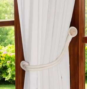 Magnetic <b>Curtain</b> Tiebacks: Intricate Weave Polyester Accent - Product Image 3