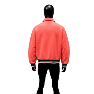 Chaqueta Bomber Premium de Coral para Hombre, Color Sólido, Cuello Vuelto, Cierre de Cremallera, Ajuste Regular, Estilo Casual para Otoño, Lujosa - Product Image 2