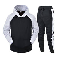 Ensemble de survêtement unisexe Altr Brothers à blocs de couleur avec capuche, design 2-en-1, fermeture à cordon, léger, en polyester/coton, manches longues