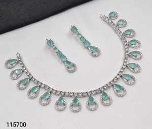 Fancy Collection High Quality SILVER Plated Kundan Pearl Necklace Earring <b>Set</b> Latest Designed Women's Wedding Jewelry Classic - Product Image 1