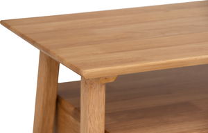 Mesita de noche compacta de madera con dos niveles y un cajón de almacenamiento, ideal para dormitorio y sala de estar. - Product Image 3