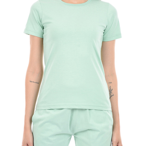 Ensemble de sport 2 pièces pour femme, t-shirt sans manches à col rond personnalisé, short, couleur unie, spandex/polyester, séchage rapide, respirant - Product Image 6