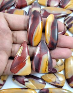 Mookaite Jasper Cabochons Natural Loose Gemstones Yellow/<b>Red</b> Third Party Certified for DIY Jewelry Making Wholesale Bulk - Product Image 1