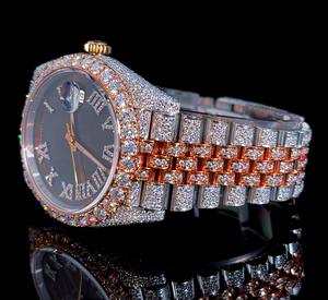 Reloj de diamantes de moissanita de Hip Hop de acero inoxidable completamente helado hecho a mano de alta calidad del exportador indio Reloj Premium stock - Product Image 3