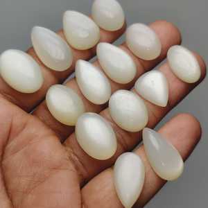 Piedra preciosa cabujón de piedra lunar blanca vintage de Madras de 17-23 mm, cristal blanco brillante, piedra suelta curativa para la fabricación de joyas - Product Image 2