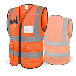 Custom LOGO Reflective Vest Safety <b>Construction</b> <b>Work</b> Safety Vest Reflective High Visibility Reflector Vest With Pockets - Product Image 3