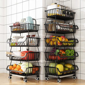 Metal Kitchen Home Organizer Home Organizer Wire Fold <b>Stackable</b> Kid Toys Metal Fruit Vegetable Storage <b>Baskets</b> - Product Image 4