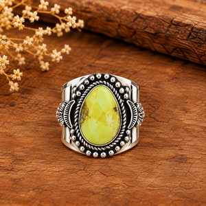 Bague Statement Palomino Turquoise Style Western Bohème Fait Main avec Grandes Pierres Précieuses en Grappe, Bijou Ajustable Tendance - Product Image 1