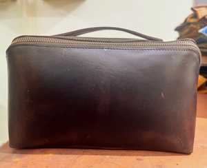 Bolsa de Aseo de Cuero Genuino Personalizada con Logotipo, Estuche de Viaje Vintage para Hombre, Neceser de Cuero para Afeitar y Lavado, LYG-0127 - Product Image 5