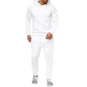 Custom Blank Two Piece Tracksuit <b>Set</b> Solid Color Cardigan Slim Fit Casual Sweatpants & Hoodie <b>Set</b> Men Blank Jogger Sweatsuit <b>Set</b> - Product Image 1