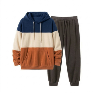 Conjunto de Sudadera con Capucha para Hombre, Chaqueta de Manga Larga con Cordón Ajustable, Lavado Ácido, Estampado Sólido, Ropa Deportiva Informal para Adultos, Otoño - Product Image 6