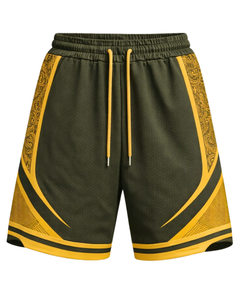 Green Yellow Men Basketball Shorts Breathable Quick Dry Sports Training Gym Running Athletic Shorts <b>Elastic</b> Waist Manufacturer - Product Image 1