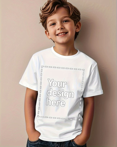 Custom Design Pink Short Sleeve O-Neck T-Shirt Kids Adults Casual Wear Printed Jersey Fabric Anti-Pilling Solid Color 100% - Product Image 1