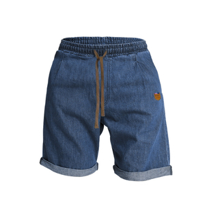 Short en jean coupe droite vintage pour homme, coupe bootcut, bleu clair, séchage rapide, taille mi-haute, hiver - Product Image 1