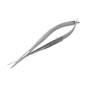 Ciseaux pour sourcils et cils, couleur argent, pointe polie, acier inoxydable durable, ciseaux à ressort double action - Product Image 1