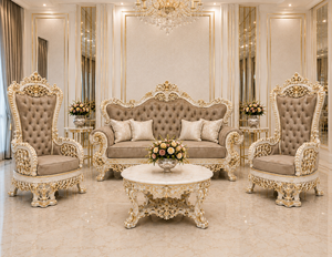 Juego de Sofás de Madera de Teca Tallados a Mano de Estilo Versalles, Colección Palacio de Lujo, Inspirado en la Roma, para Sala de Estar, Reino Unido - Product Image 6