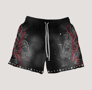Ensemble short et t-shirt sans manches personnalisé avec logo, délavé à l'acide et sérigraphié, fabrication en usine, faible MOQ, streetwear, ensemble court d'été - Product Image 3
