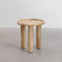 Table d'appoint ronde Vandana Terra Arista en bois de manguier Obiora