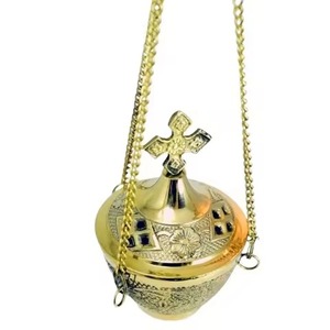 Brass Incense <b>Burner</b> Meditation Church Worship Prayer Room Decoration Use Incense <b>Burner</b> With Candle Holder Base - Product Image 3