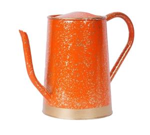 Regadera de Metal Galvanizado Color Naranja con Asa, Regadera para Hogar y Jardín, Portaflores Hechos a Mano - Product Image 1