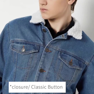 OEM Mens Denim Jean Jacket Casual Outwear Fall Jacket Denim Button up Coat Oversize Denim Jacket for Men acidwash fashion casual - Product Image 3