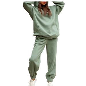 Ensemble de survêtement d'hiver personnalisé pour femme - Maternité, imprimé uni, coupe-vent, écologique, sportif, jogging, pantalon de survêtement - Product Image 5
