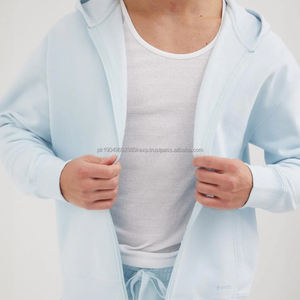 Bamboo Viscose Hoodie for Men <b>Full</b> <b>Zip</b> Hooded <b>Sweatshirt</b> Organic Cotton Hoodies Custom Zipper Hoodie Jacket - Product Image 5