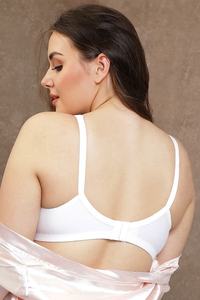 Sujetador de Algodón Blanco sin Relleno, Copa Suave, Panel de Encaje, Sin Varillas, Cobertura Total, Cómodo para Uso Diario, Fabricación OEM ODM para Mujer - Product Image 2