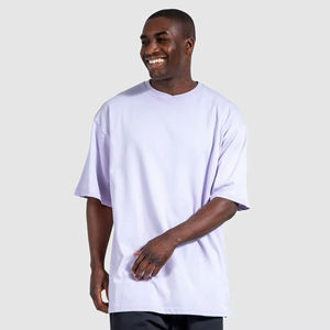 T-shirts blancs unis grande taille prêts à être expédiés, en coton épais, avec logo personnalisé, t-shirt oversize vierge pour hommes - Product Image 1
